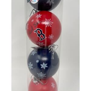 Boston Red Sox Christmas Ornaments 5-Pack Set of Shatterproof Balls NEW